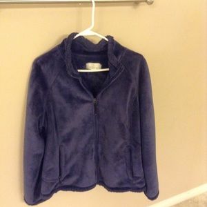 Warm faux fur lined zip-up jacket